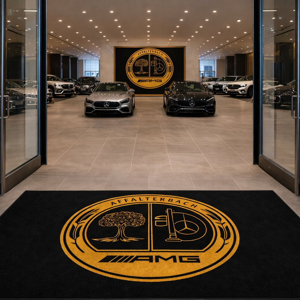 Mercedes Affalterbach Luxury Logo Rug and Display Mat Garage, Home, Office, Showroom Floor Decor, 60x87 in / 150x220 cm