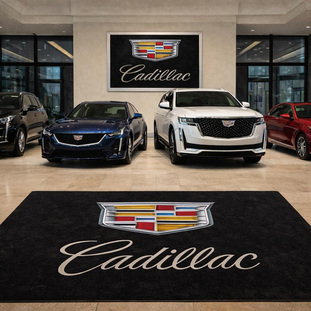 Cadillac Premium Luxury Logo Rug and Display Mat Garage, Home, Office, Showroom Floor Decor, 60x87 in / 150x220 cm