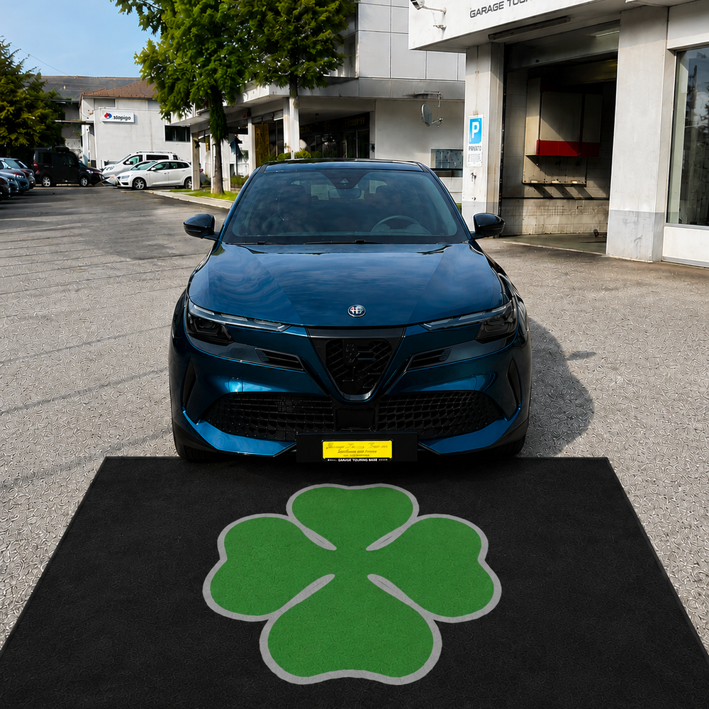 Alfa Romeo Clover Premium Luxury Logo Rug and Display Mat Garage, Home, Office, Showroom Floor Decor, 60x87 in / 150x220 cm
