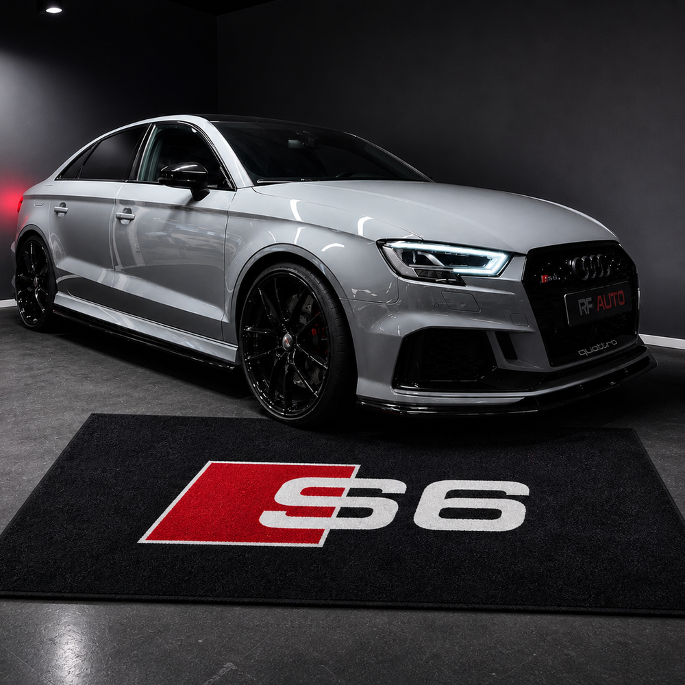 Audi S6 Premium Luxury Logo Rug and Display Mat Garage, Home, Office, Showroom Floor Decor, 60x87 in / 150x220 cm