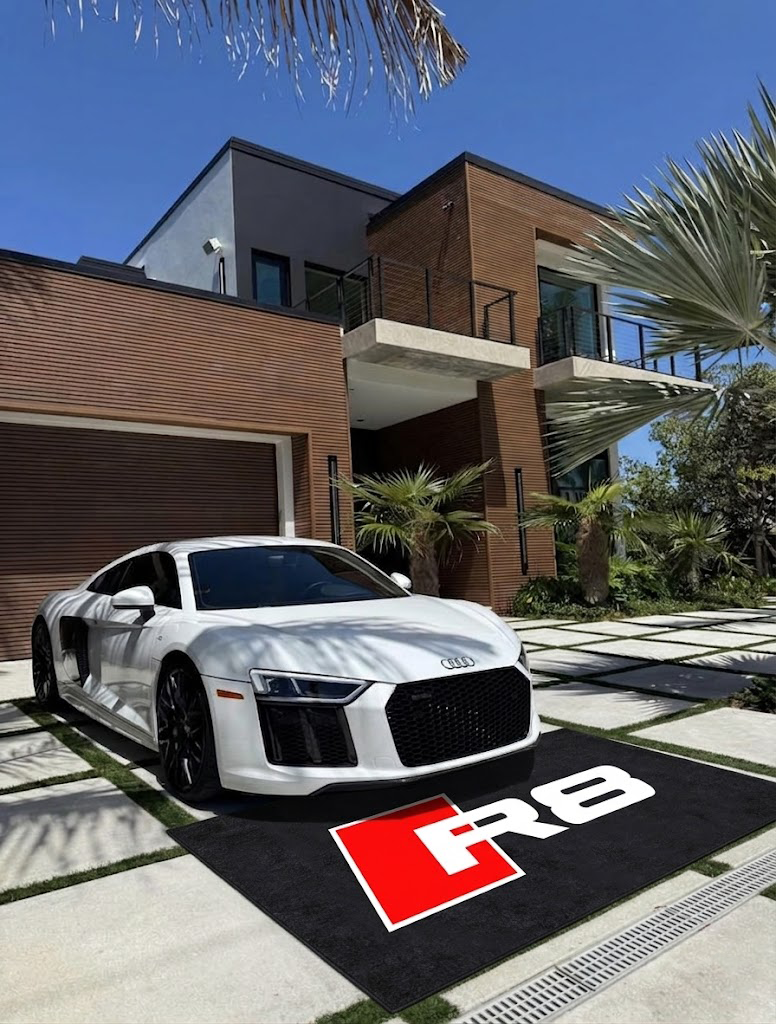 Audi R8 Premium Luxury Logo Rug and Display Mat Garage, Home, Office, Showroom Floor Decor, 60x87 in / 150x220 cm