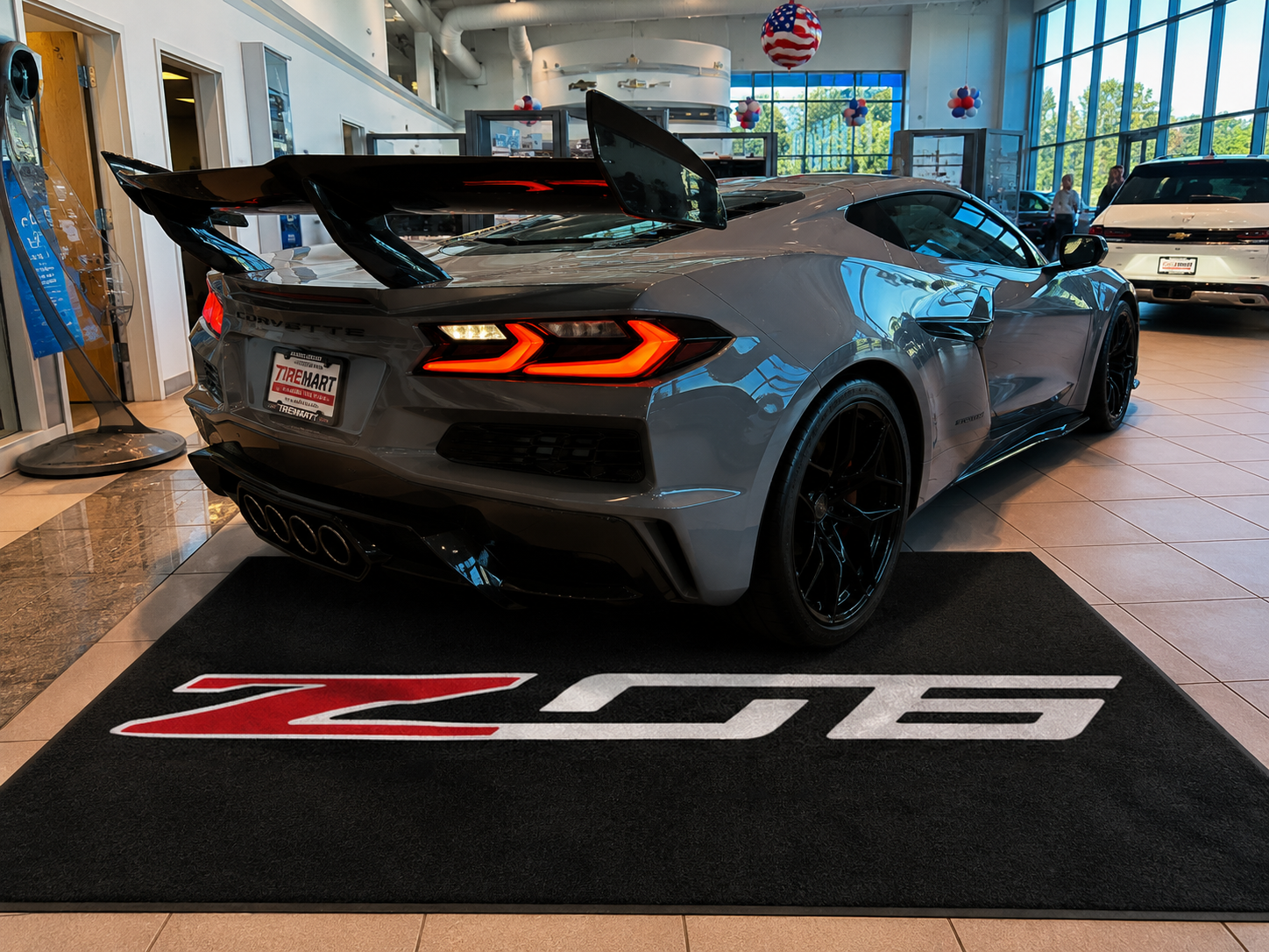 Corvette Z06 Text Premium Luxury Logo Rug and Display Mat Garage, Home, Office, Showroom Floor Decor, 60x87 in / 150x220 cm