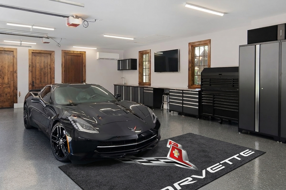Corvette Premium Luxury Logo Rug and Display Mat Garage, Home, Office, Showroom Floor Decor, 60x87 in / 150x220 cm
