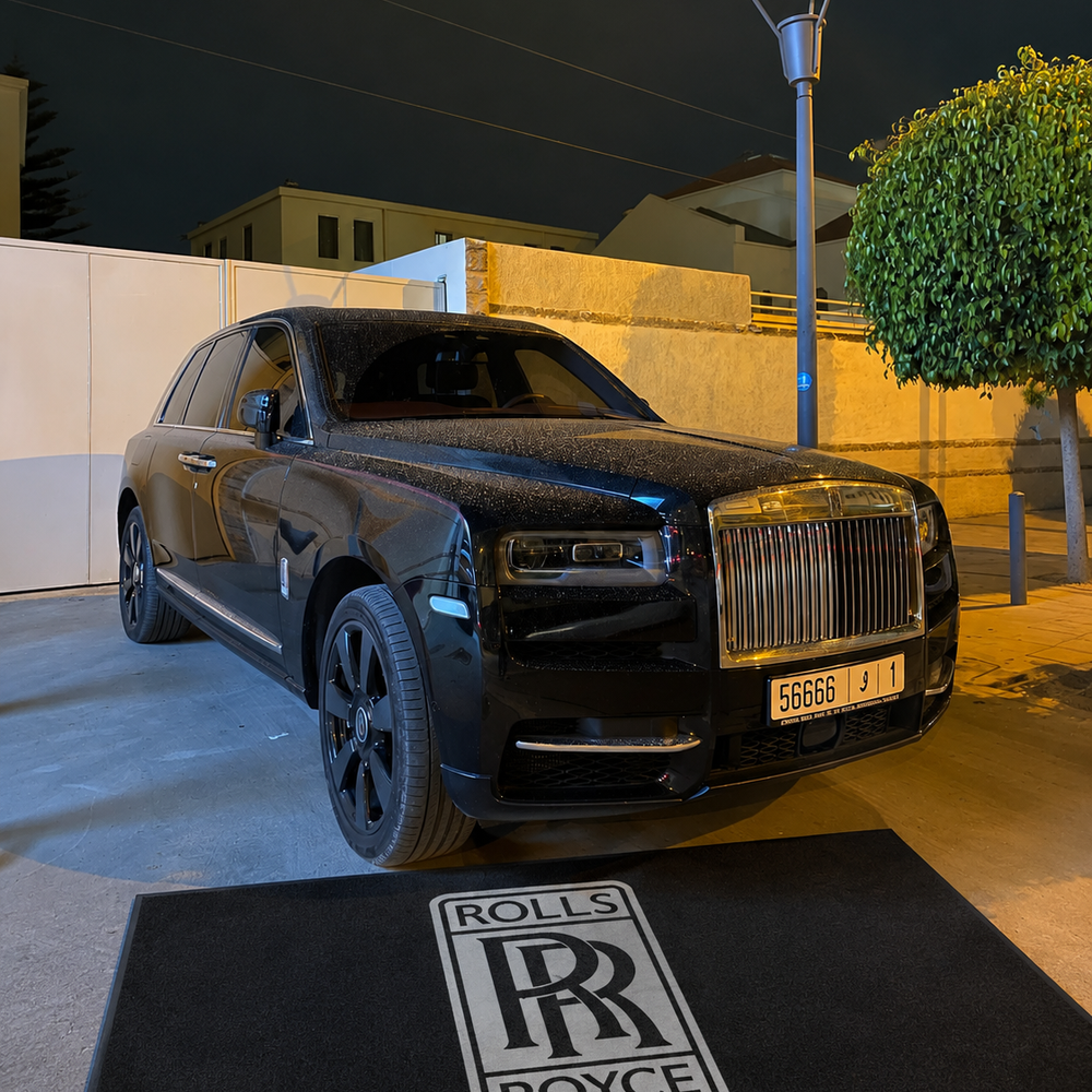 Rolls Royce Iron Luxury Logo Rug and Display Mat Garage, Home, Office, Showroom Floor Decor, 60x87 in / 150x220 cm