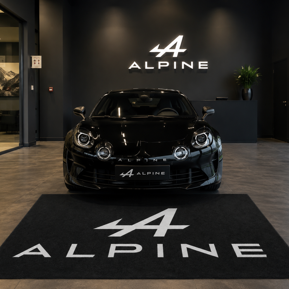 Alpine Premium Luxury Logo Rug and Display Mat Garage, Home, Office, Showroom Floor Decor, 60x87 in / 150x220 cm