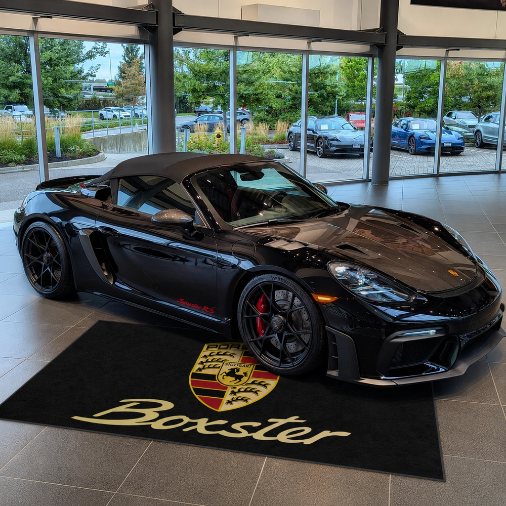 Porsche Boxster Luxury Logo Rug and Display Mat Garage, Home, Office, Showroom Floor Decor, 60x87 in / 150x220 cm