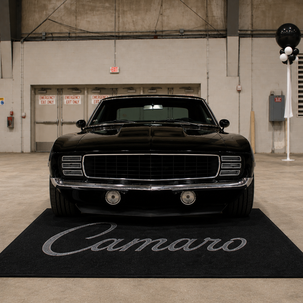 Camaro Text Premium Luxury Logo Rug and Display Mat Garage, Home, Office, Showroom Floor Decor, 60x87 in / 150x220 cm
