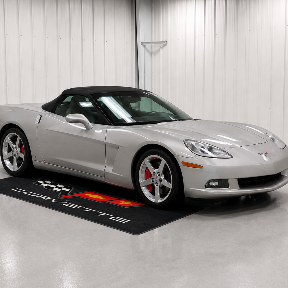 Corvette C6 Premium Luxury Logo Rug and Display Mat Garage, Home, Office, Showroom Floor Decor, 60x87 in / 150x220 cm