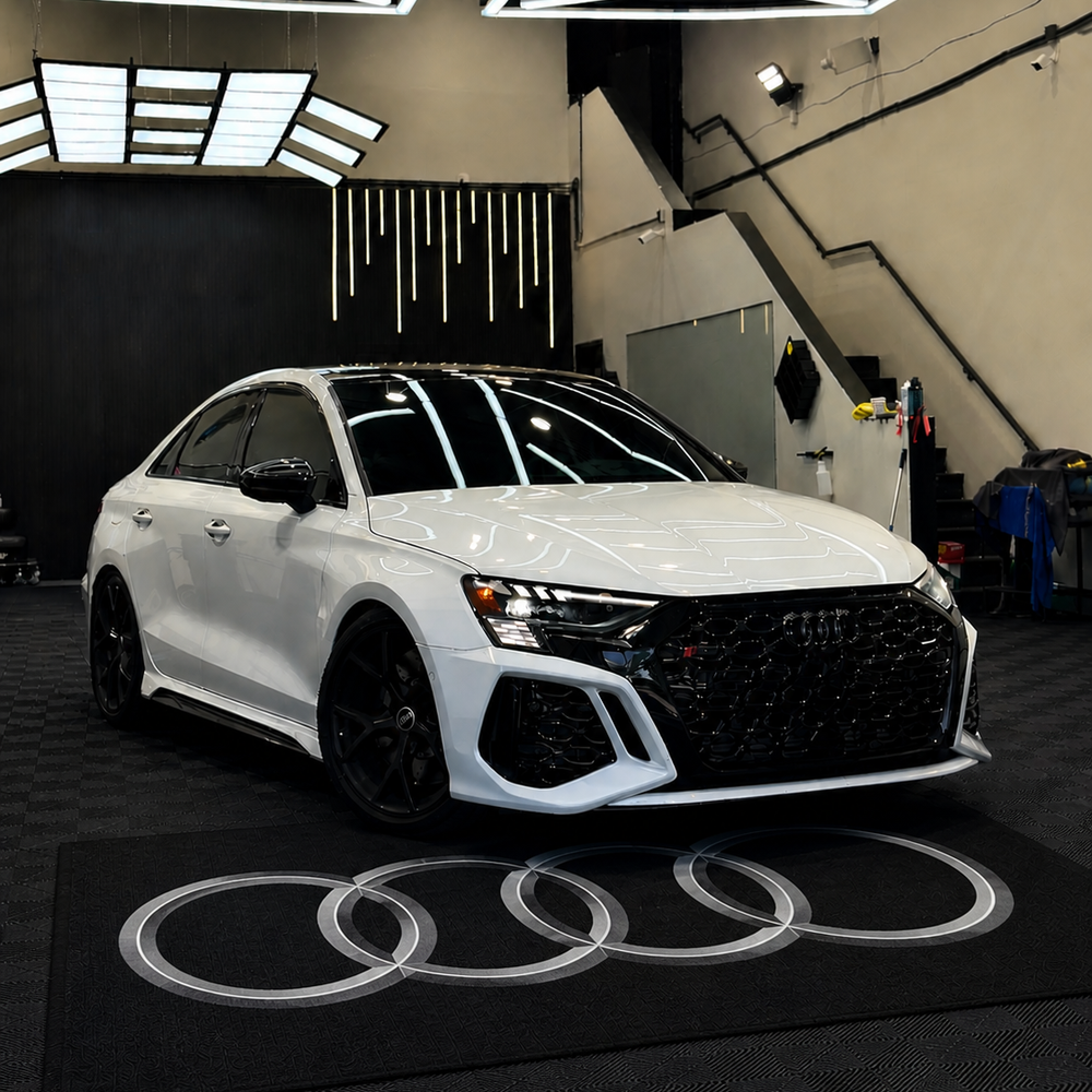 Audi Premium Luxury Logo Rug and Display Mat Garage, Home, Office, Showroom Floor Decor, 60x87 in / 150x220 cm