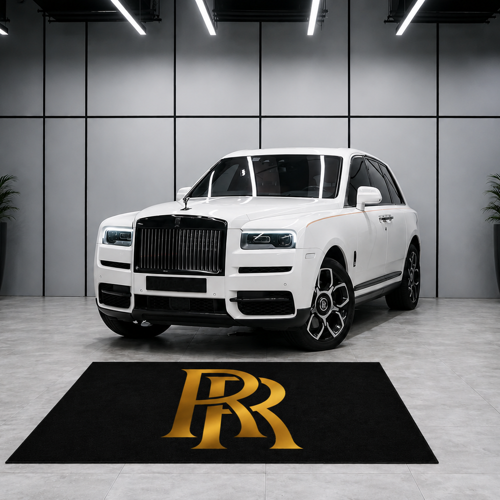 Rolls Royce Luxury Logo Rug and Display Mat Garage, Home, Office, Showroom Floor Decor, 60x87 in / 150x220 cm