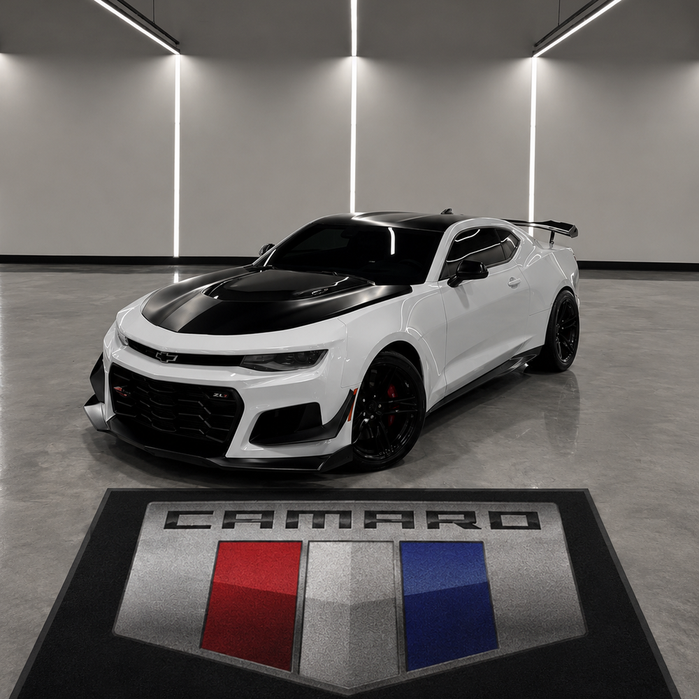 Camaro Premium Luxury Logo Rug and Display Mat Garage, Home, Office, Showroom Floor Decor, 60x87 in / 150x220 cm