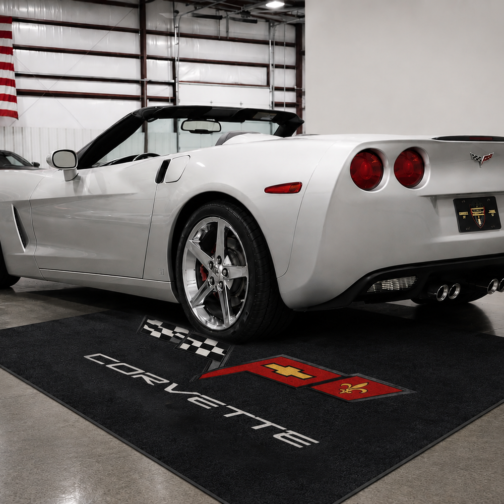 Corvette C6 Premium Luxury Logo Rug and Display Mat Garage, Home, Office, Showroom Floor Decor, 60x87 in / 150x220 cm