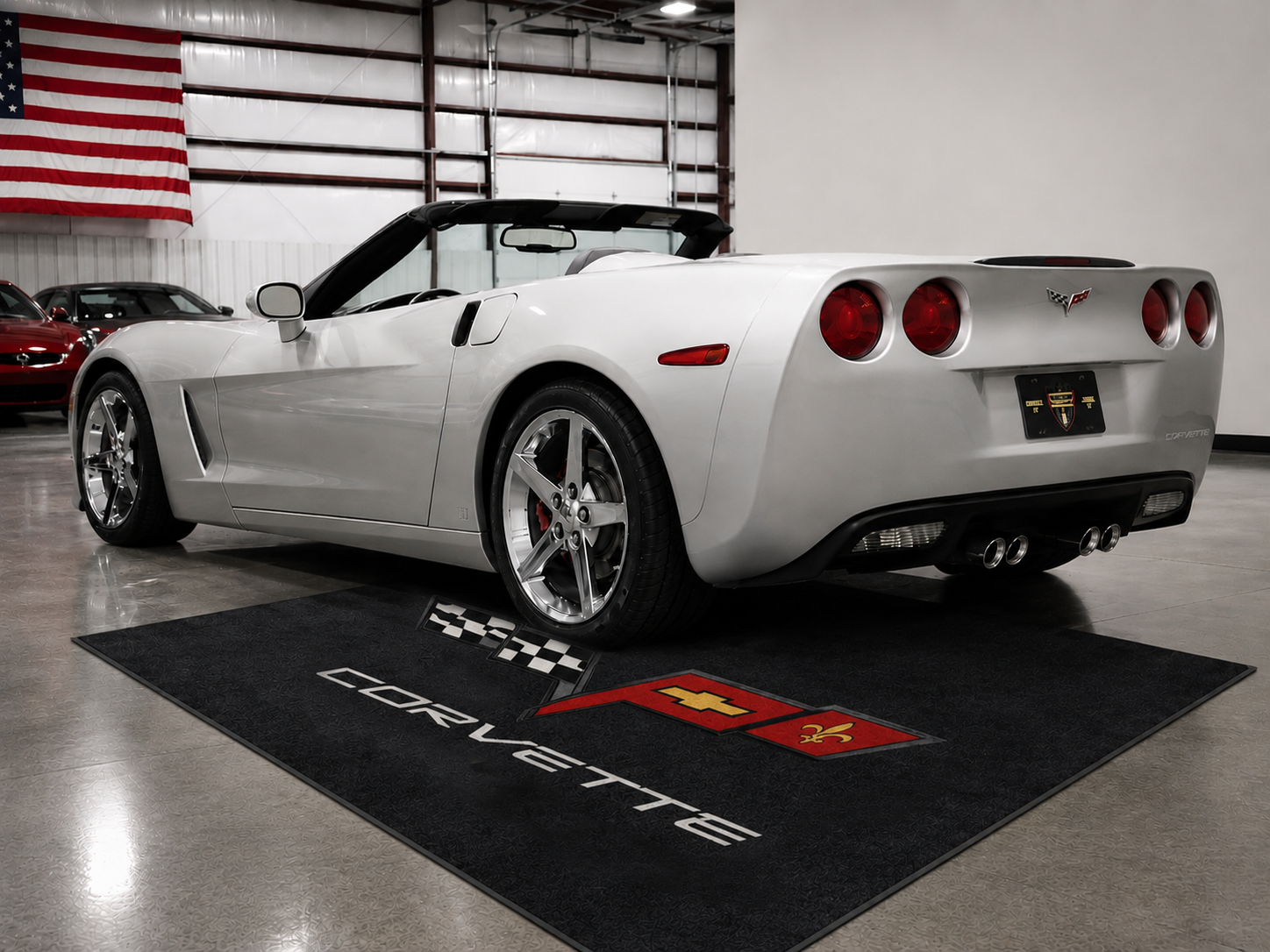 Corvette C6 Premium Luxury Logo Rug and Display Mat Garage, Home, Office, Showroom Floor Decor, 60x87 in / 150x220 cm