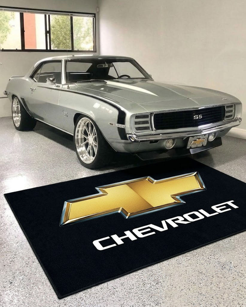 Chevrolet Premium Luxury Logo Rug and Display Mat Garage, Home, Office, Showroom Floor Decor, 60x87 in / 150x220 cm
