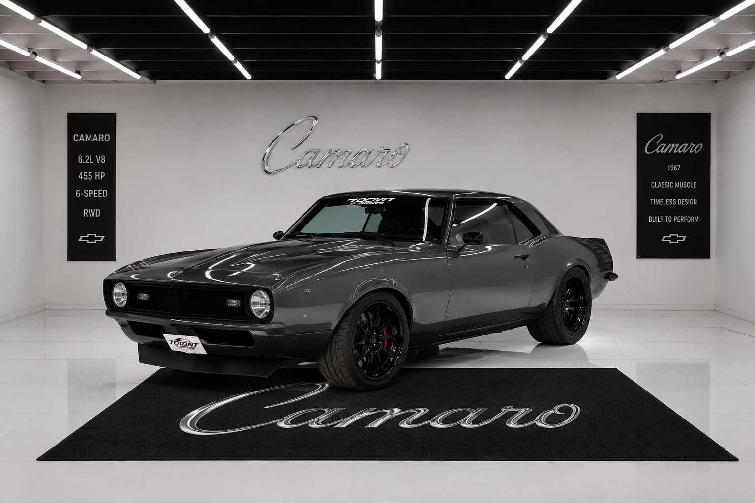 Camaro Text Premium Luxury Logo Rug and Display Mat Garage, Home, Office, Showroom Floor Decor, 60x87 in / 150x220 cm