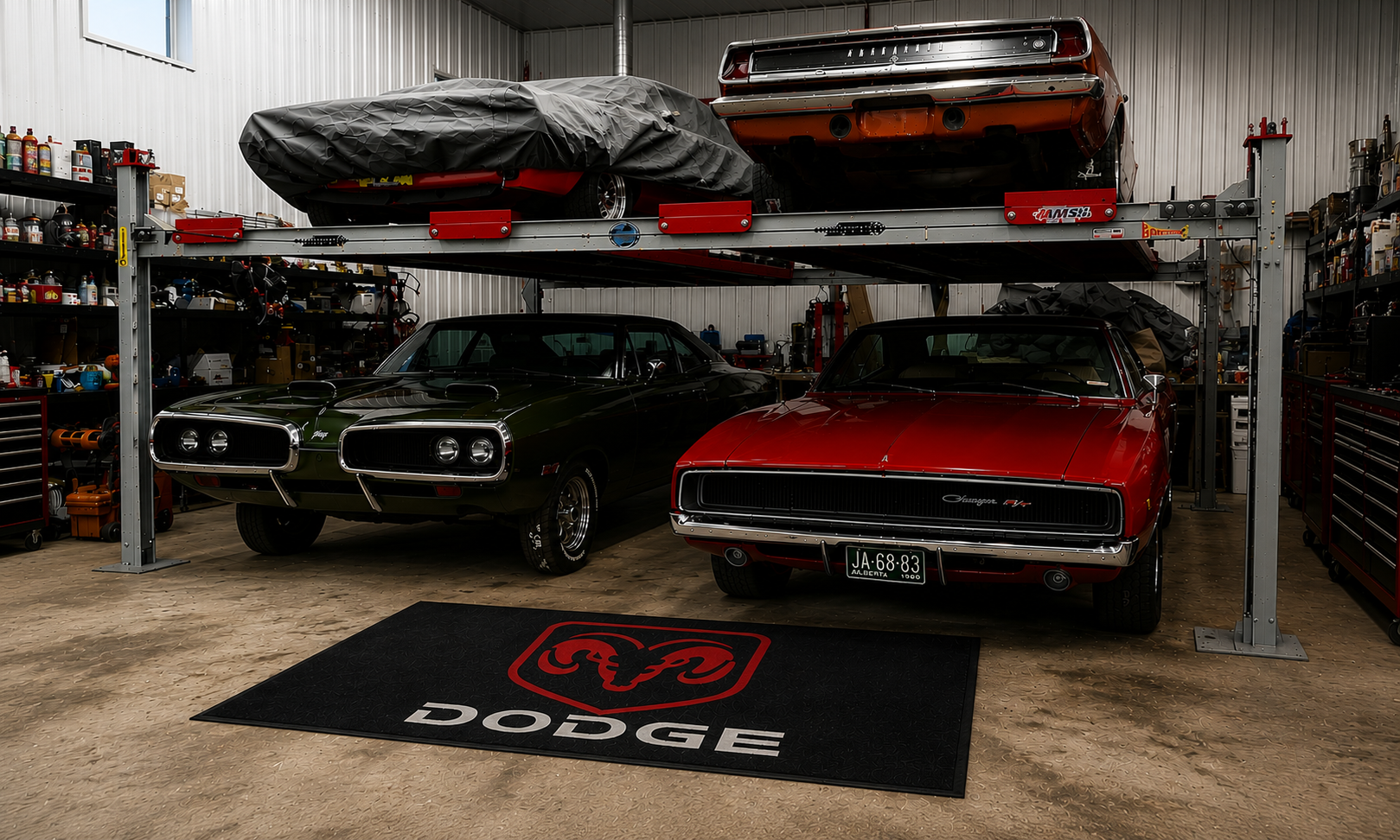 Dodge Luxury Logo Rug and Display Mat Garage, Home, Office, Showroom Floor Decor, 60x87 in / 150x220 cm