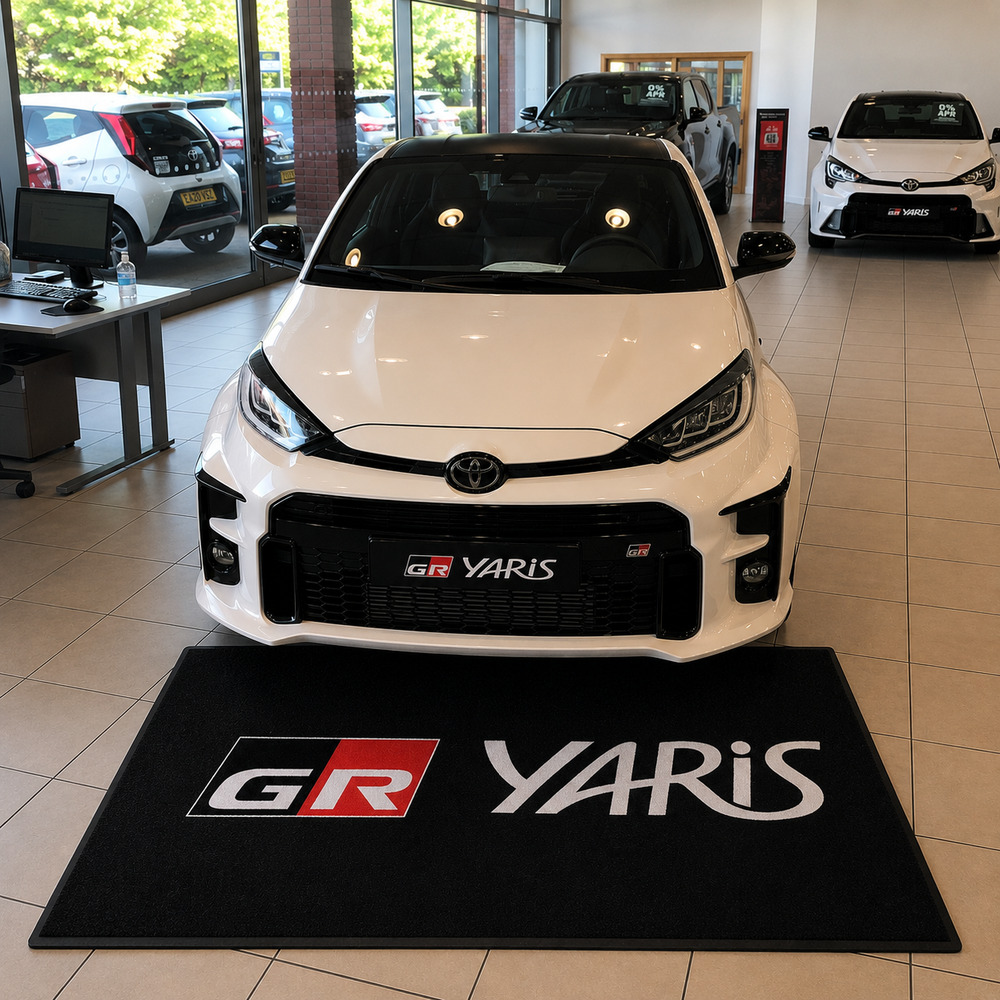 Toyota GR YARIS Luxury Logo Rug and Display Mat Garage, Home, Office, Showroom Floor Decor, 60x87 in / 150x220 cm