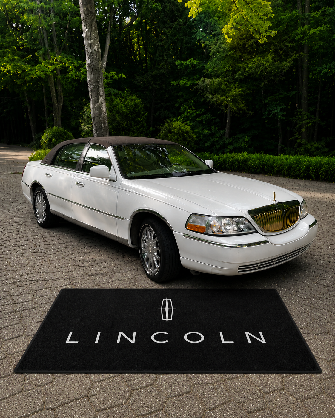 Lincoln Luxury Logo Rug and Display Mat Garage, Home, Office, Showroom Floor Decor, 60x87 in / 150x220 cm
