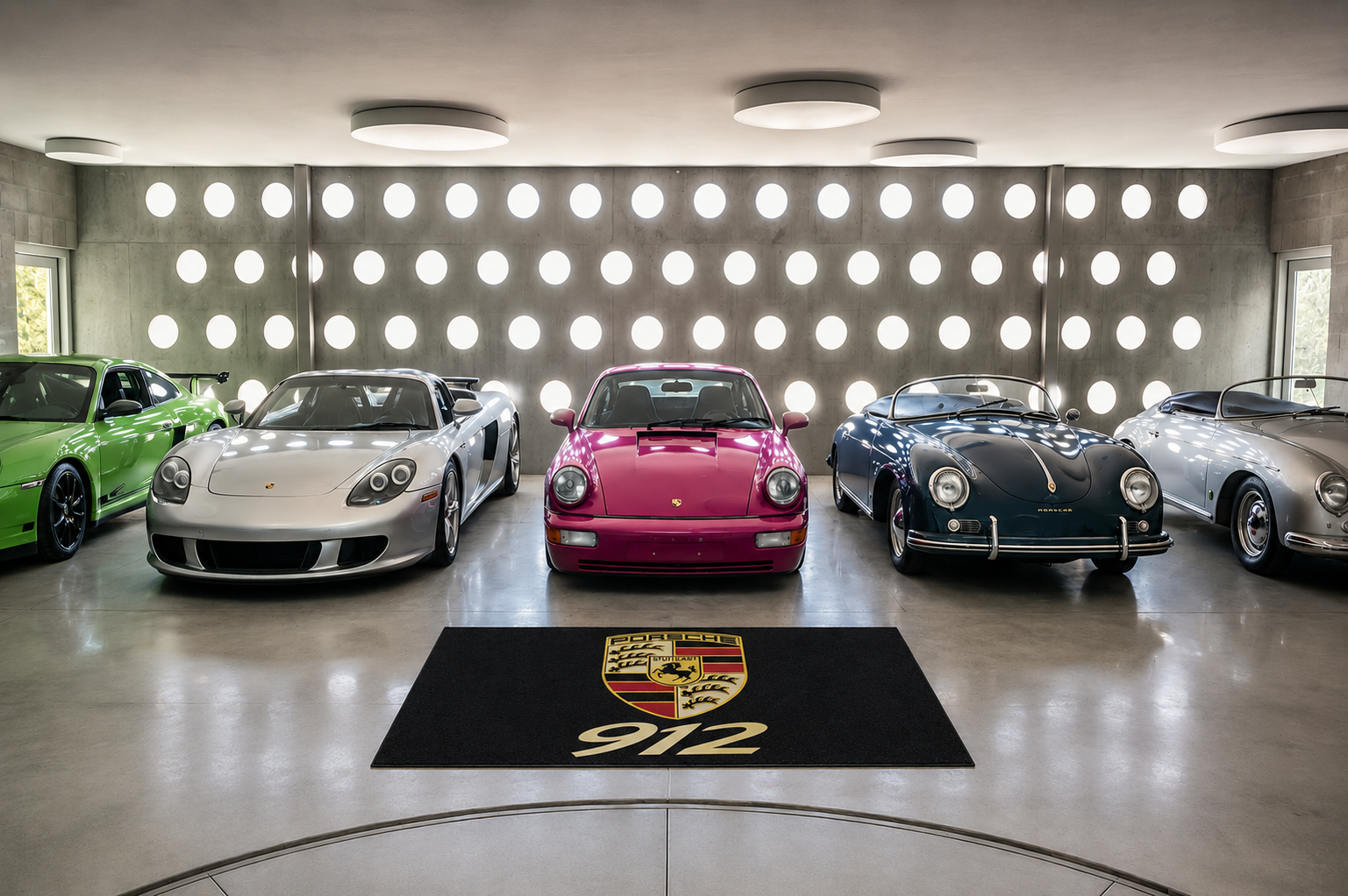 Porsche 912 Luxury Logo Rug and Display Mat Garage, Home, Office, Showroom Floor Decor, 60x87 in / 150x220 cm