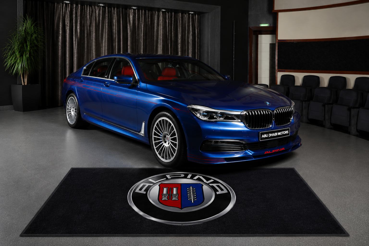 BMW Alpina Premium Luxury Logo Rug and Display Mat Garage, Home, Office, Showroom Floor Decor, 60x87 in / 150x220 cm