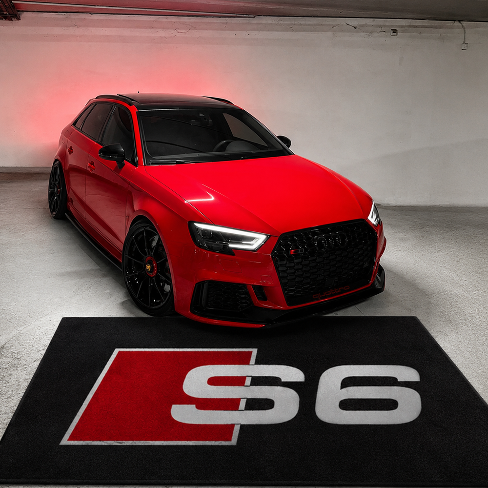 Audi S6 Premium Luxury Logo Rug and Display Mat Garage, Home, Office, Showroom Floor Decor, 60x87 in / 150x220 cm