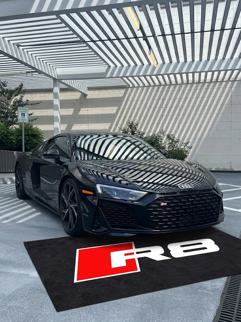Audi R8 Premium Luxury Logo Rug and Display Mat Garage, Home, Office, Showroom Floor Decor, 60x87 in / 150x220 cm