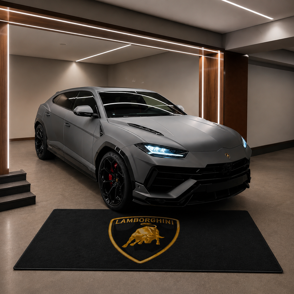Lamborghini Luxury Logo Rug and Display Mat Garage, Home, Office, Showroom Floor Decor, 60x87 in / 150x220 cm
