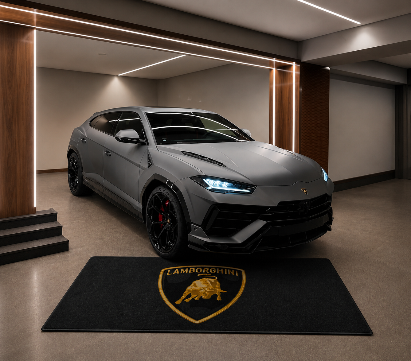 Lamborghini Luxury Logo Rug and Display Mat Garage, Home, Office, Showroom Floor Decor, 60x87 in / 150x220 cm