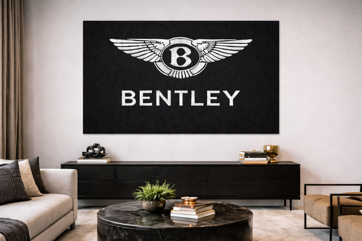 Bentley Premium Luxury Logo Rug and Display Mat Garage, Home, Office, Showroom Floor Decor, 60x87 in / 150x220 cm