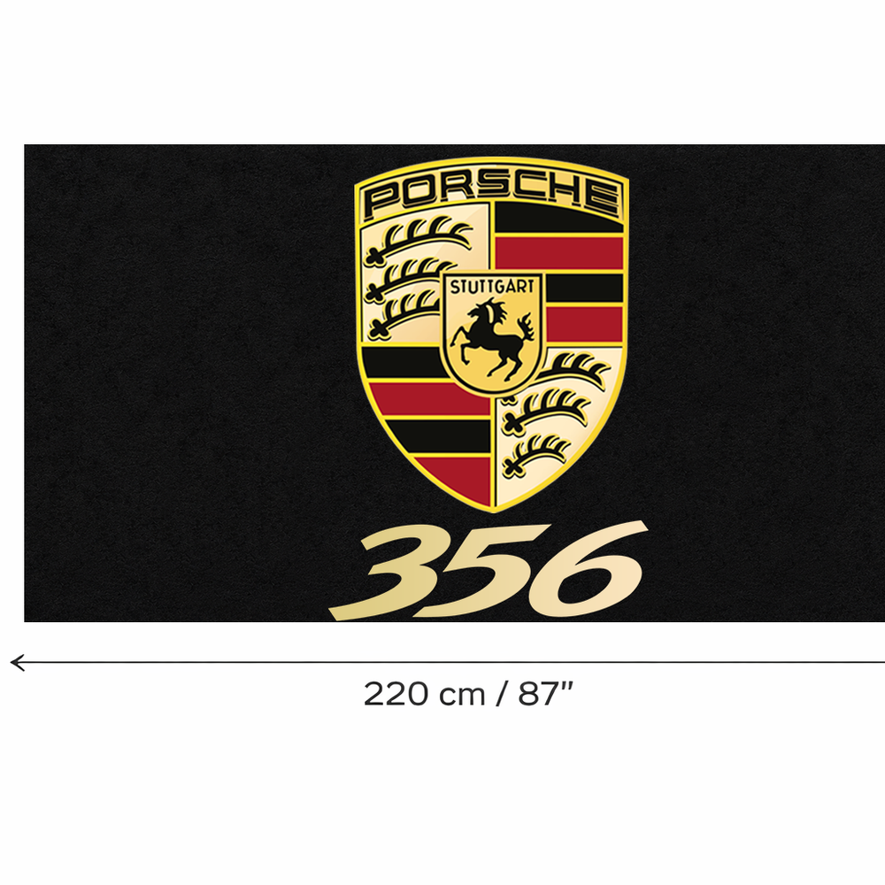 Porsche 356 Luxury Logo Rug and Display Mat Garage, Home, Office, Showroom Floor Decor, 60x87 in / 150x220 cm