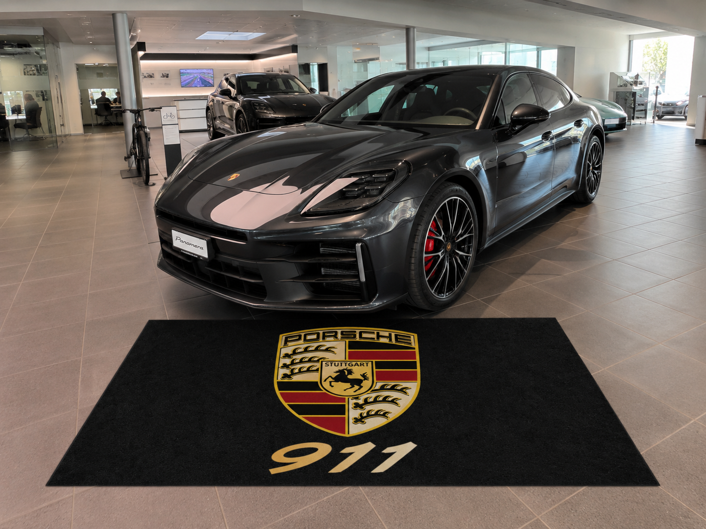 Porsche 911 Luxury Logo Rug and Display Mat Garage, Home, Office, Showroom Floor Decor, 60x87 in / 150x220 cm