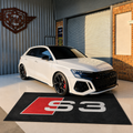Audi S3 Premium Luxury Logo Rug and Display Mat Garage, Home, Office, Showroom Floor Decor, 60x87 in / 150x220 cm - 1