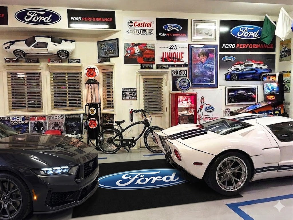 Ford Luxury Logo Rug and Display Mat Garage, Home, Office, Showroom Floor Decor, 60x87 in / 150x220 cm