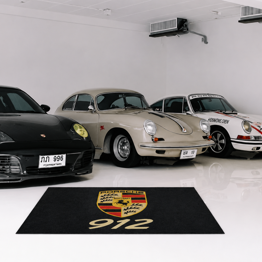 Porsche 912 Luxury Logo Rug and Display Mat Garage, Home, Office, Showroom Floor Decor, 60x87 in / 150x220 cm