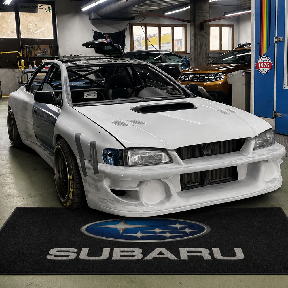Subaru Luxury Logo Rug and Display Mat Garage, Home, Office, Showroom Floor Decor, 60x87 in / 150x220 cm
