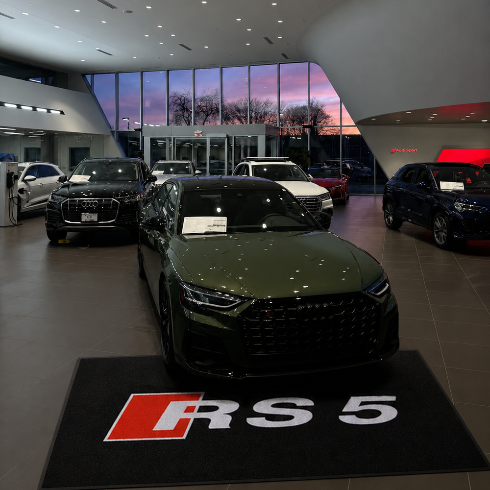 Audi RS5 Premium Luxury Logo Rug and Display Mat Garage, Home, Office, Showroom Floor Decor, 60x87 in / 150x220 cm