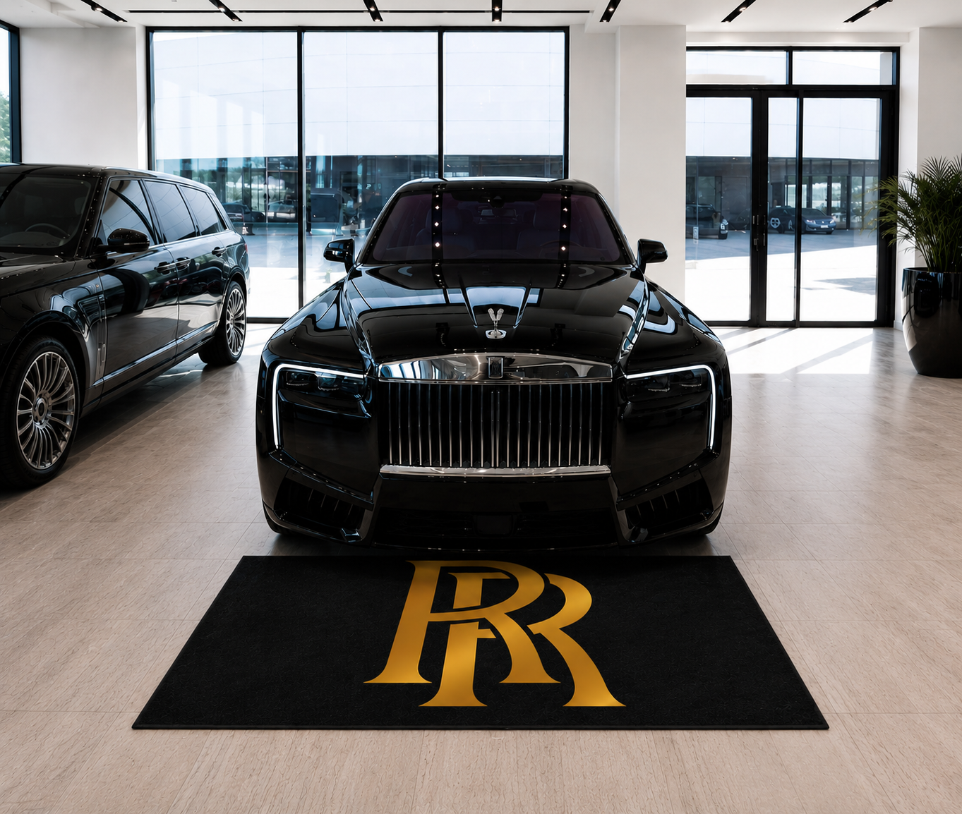 Rolls Royce Luxury Logo Rug and Display Mat Garage, Home, Office, Showroom Floor Decor, 60x87 in / 150x220 cm