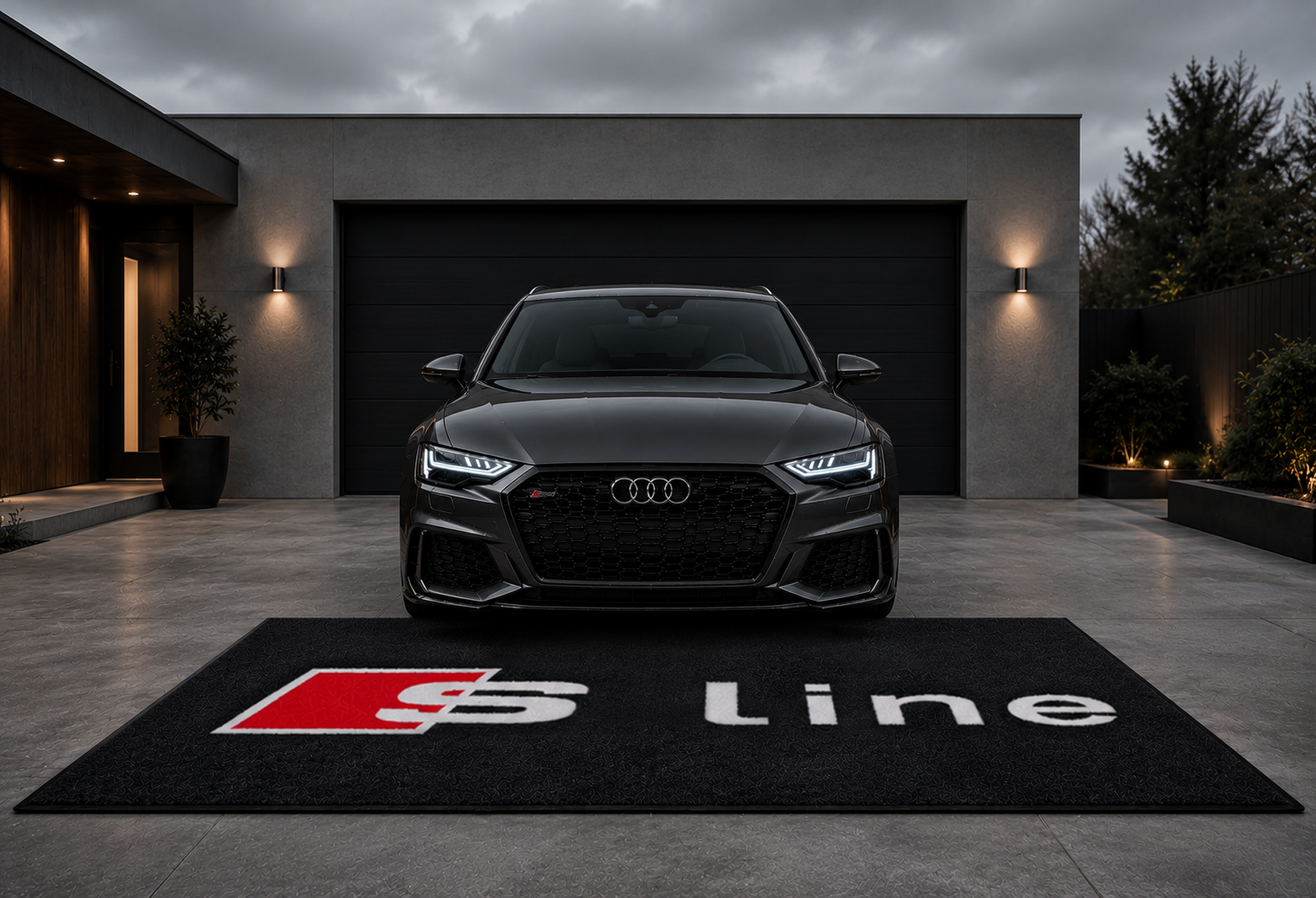 Audi S-Line Premium Luxury Logo Rug and Display Mat Garage, Home, Office, Showroom Floor Decor, 60x87 in / 150x220 cm