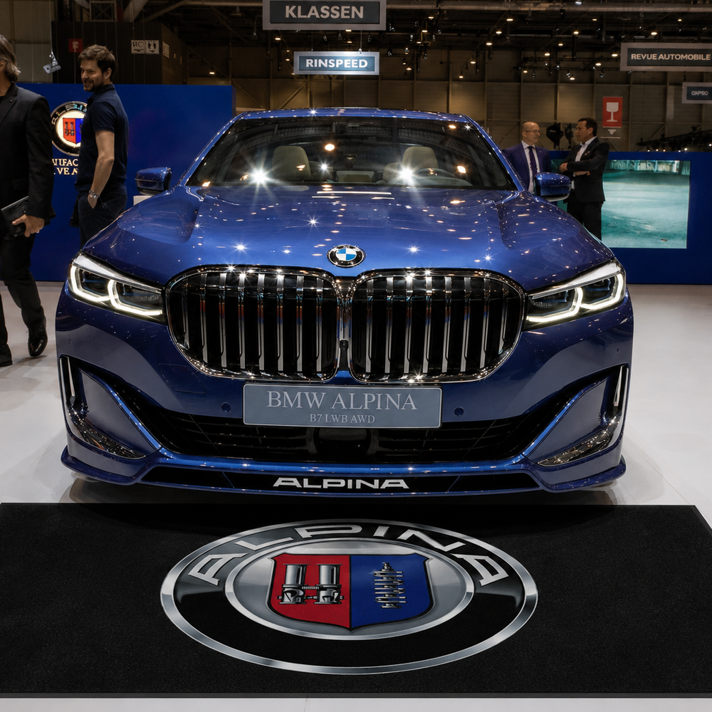 BMW Alpina Premium Luxury Logo Rug and Display Mat Garage, Home, Office, Showroom Floor Decor, 60x87 in / 150x220 cm