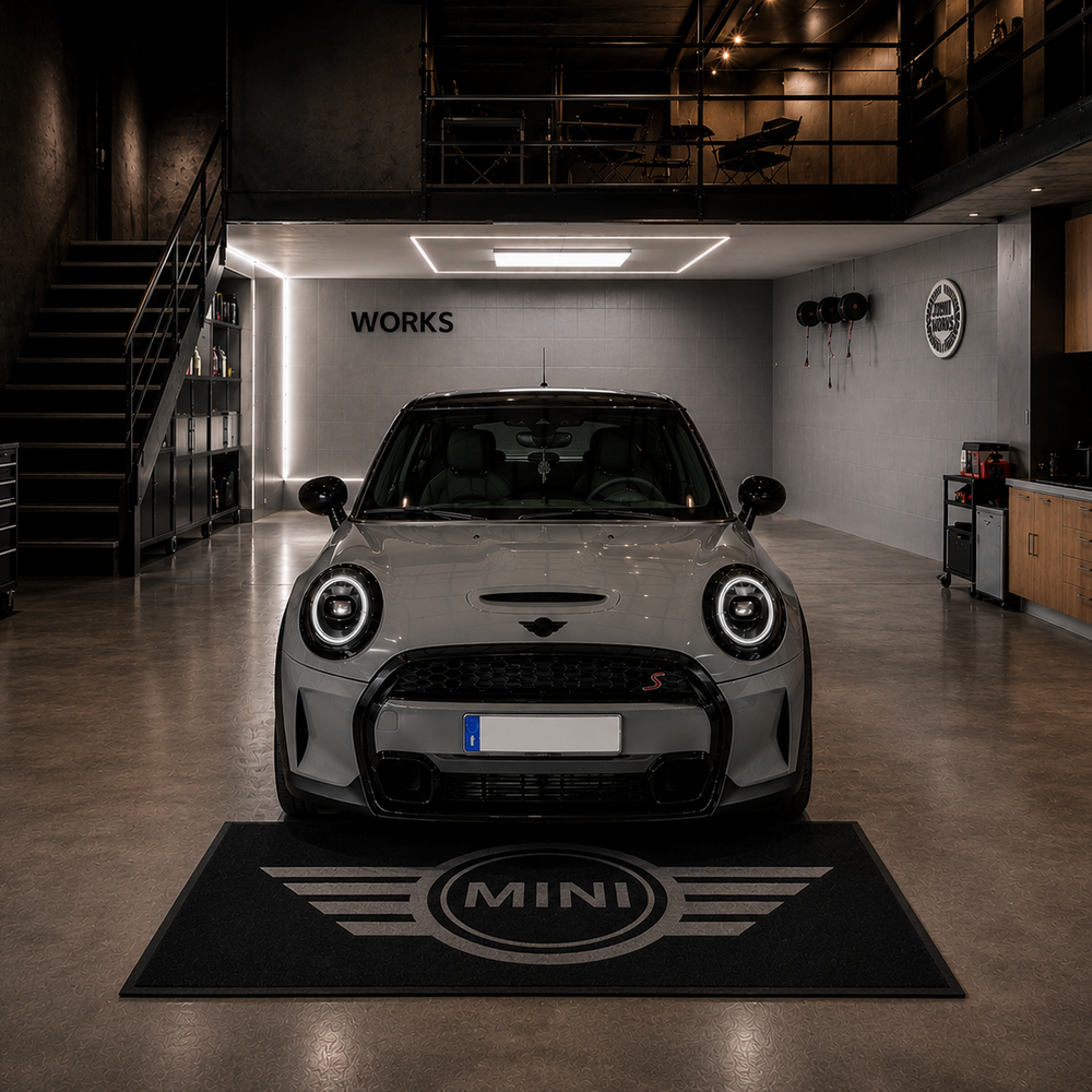 Mini Luxury Logo Rug and Display Mat Garage, Home, Office, Showroom Floor Decor, 60x87 in / 150x220 cm