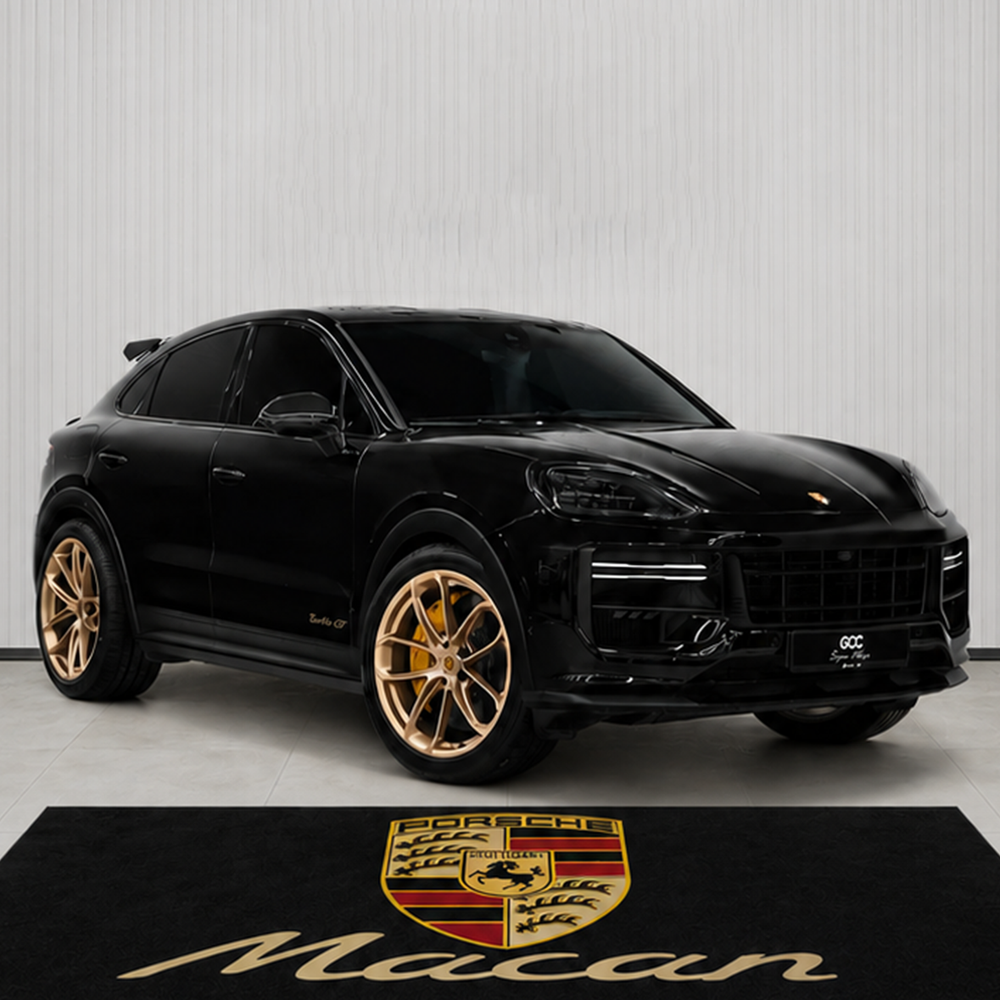 Porsche Macan Luxury Logo Rug and Display Mat Garage, Home, Office, Showroom Floor Decor, 60x87 in / 150x220 cm