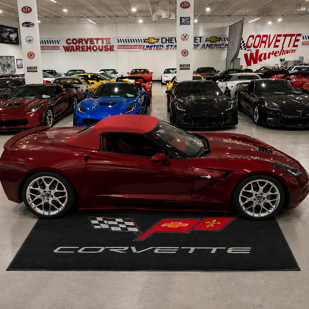 Corvette C6 Premium Luxury Logo Rug and Display Mat Garage, Home, Office, Showroom Floor Decor, 60x87 in / 150x220 cm