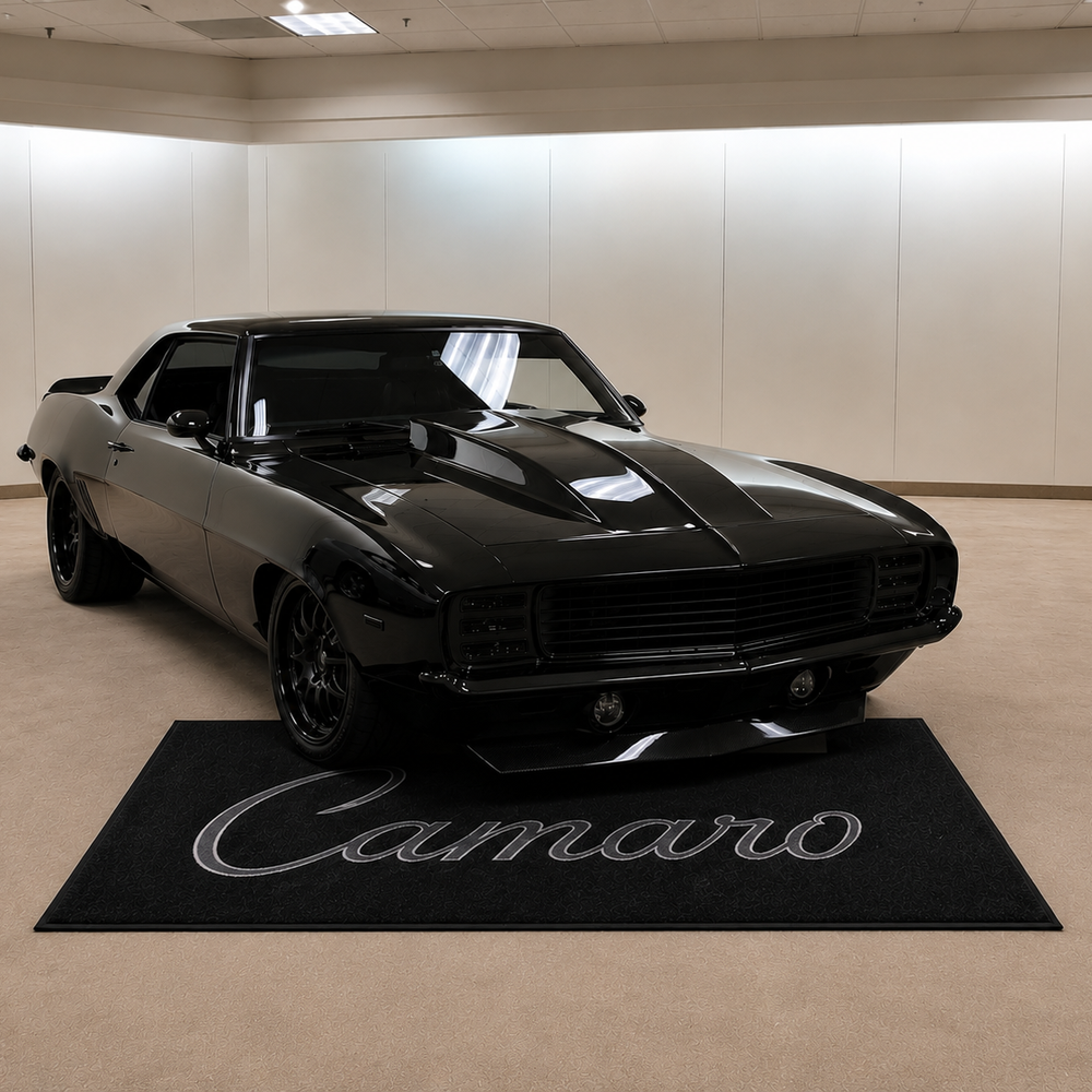 Camaro Text Premium Luxury Logo Rug and Display Mat Garage, Home, Office, Showroom Floor Decor, 60x87 in / 150x220 cm