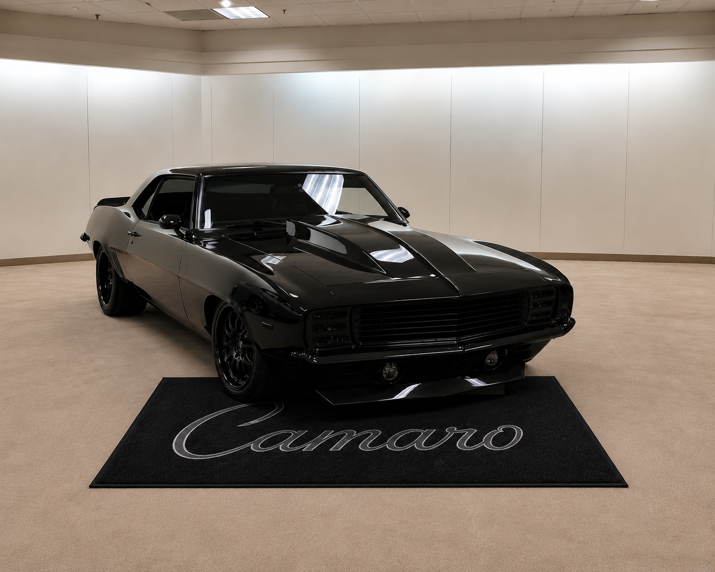 Camaro Text Premium Luxury Logo Rug and Display Mat Garage, Home, Office, Showroom Floor Decor, 60x87 in / 150x220 cm