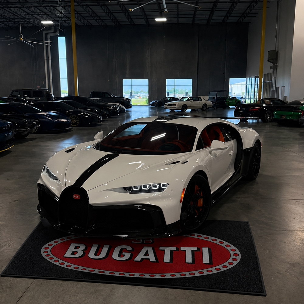 Bugatti Premium Luxury Logo Rug and Display Mat Garage, Home, Office, Showroom Floor Decor, 60x87 in / 150x220 cm