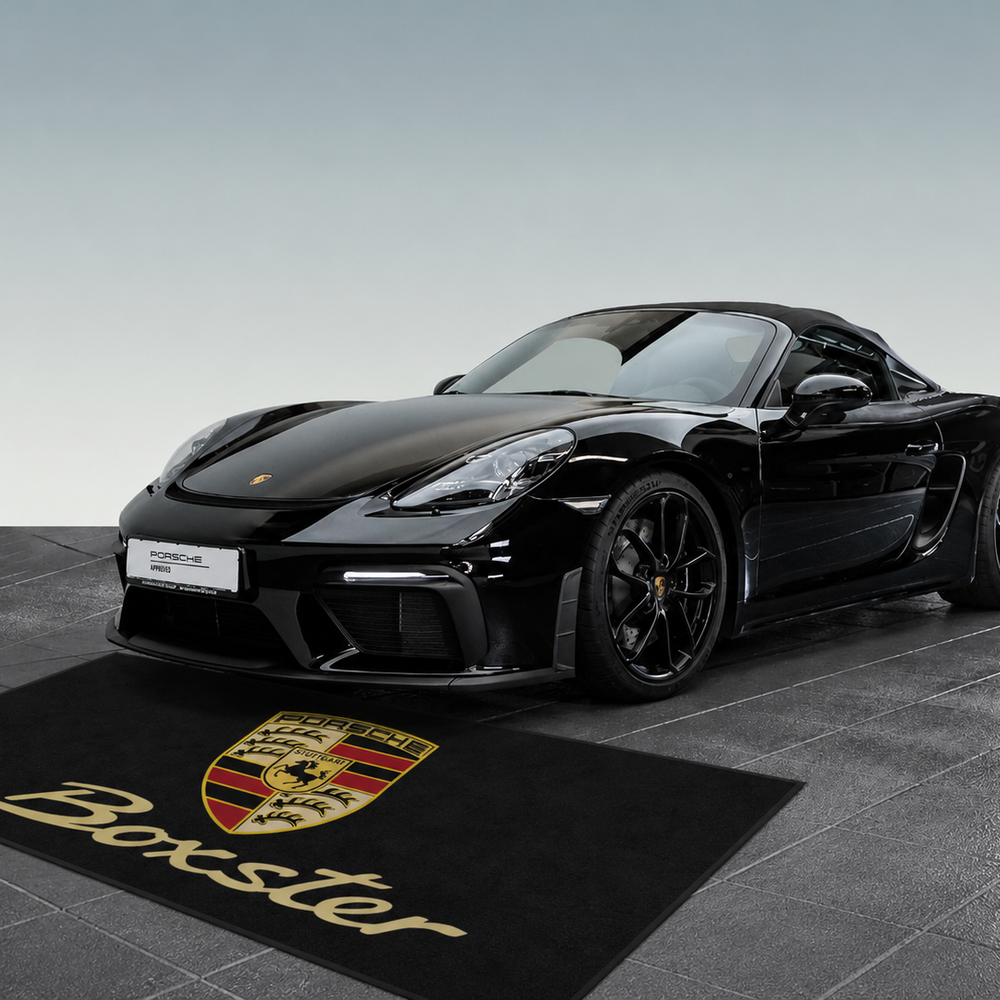 Porsche Boxster Luxury Logo Rug and Display Mat Garage, Home, Office, Showroom Floor Decor, 60x87 in / 150x220 cm