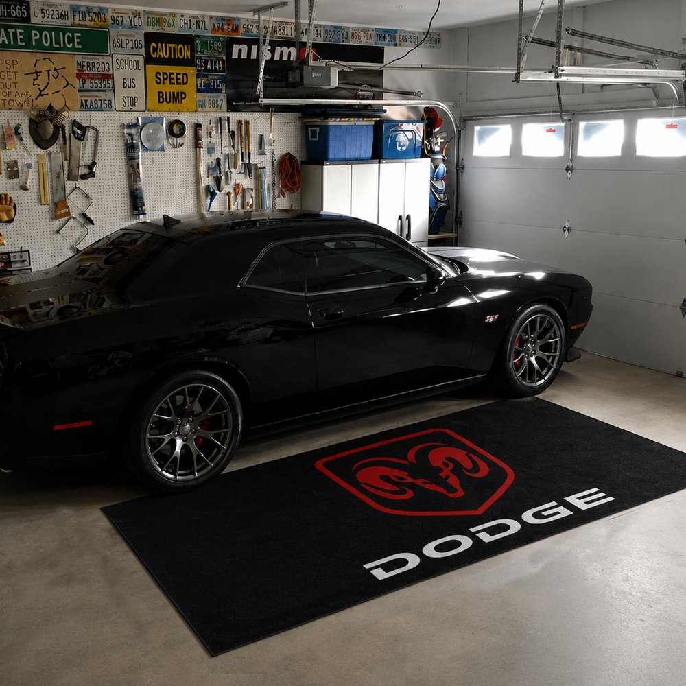 Dodge Luxury Logo Rug and Display Mat Garage, Home, Office, Showroom Floor Decor, 60x87 in / 150x220 cm
