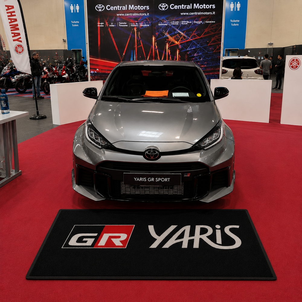 Toyota GR YARIS Luxury Logo Rug and Display Mat Garage, Home, Office, Showroom Floor Decor, 60x87 in / 150x220 cm