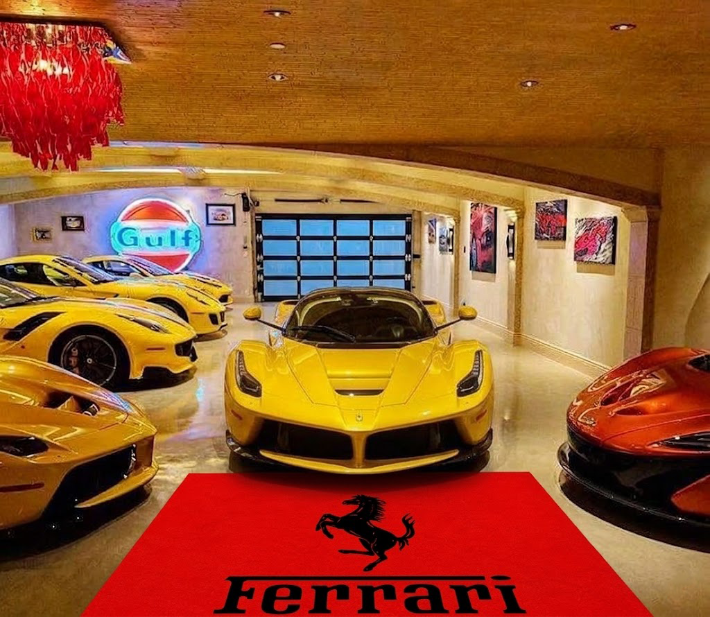 Ferrari Horse Luxury Logo Rug and Display Mat Garage, Home, Office, Showroom Floor Decor, 60x87 in / 150x220 cm