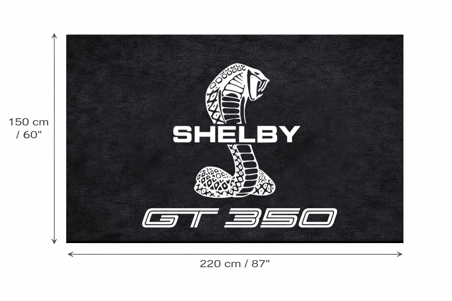 Shelby GT350 Luxury Logo Rug and Display Mat Garage, Home, Office, Showroom Floor Decor, 60x87 in / 150x220 cm